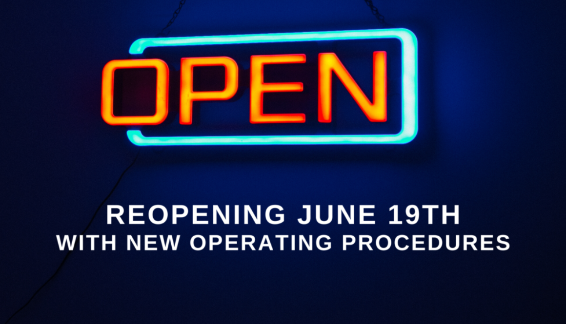 reopening June 19th with new operating procedures